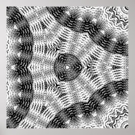 Rutig sinusvågdistorsion speglad 8x8x3x poster
