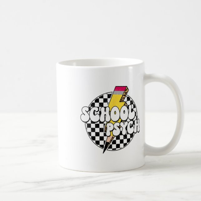Rutig skolpsykolog pennblixt kaffemugg (Höger)