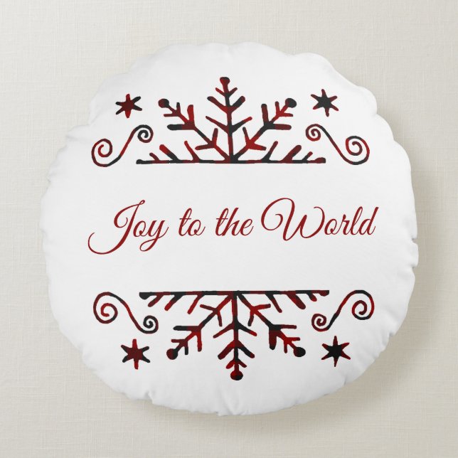 Rutig snöflinga rund kudde (Framsidan)