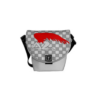 Rutig syndfull ängel messenger bag