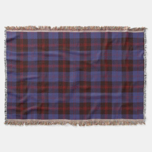 rutig tartan marinblå röd filt