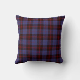 rutig tartan marinblå röd kudde