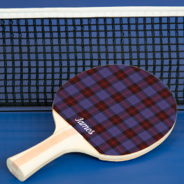 rutig tartan marinblå röd pingisracket