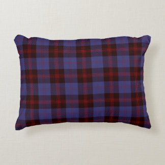 rutig tartan marinblå röd prydnadskudde