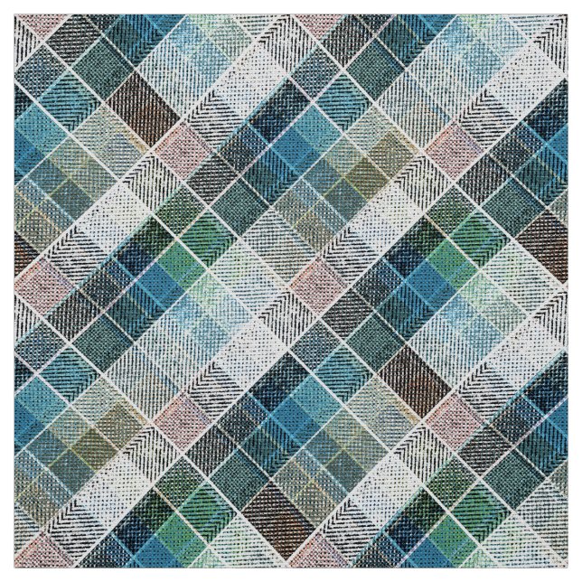 rutig tartan rutmönster klassisk blå vit rosa tyg (Provkarta)