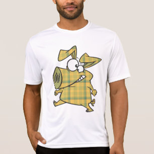 Rutig Tecknad Gris Rolig Tartan Gårdsdjur T Shirt
