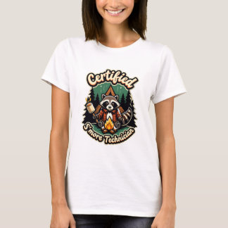 Rutig Tvättbjörn S’more Expert – Lägervalv T Shirt
