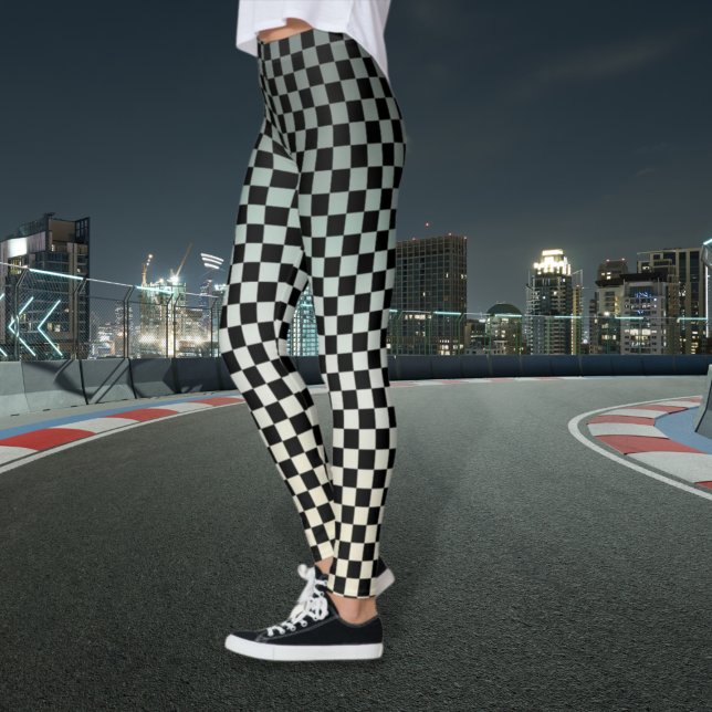 Rutiga grå och vita solnedgångsleggings leggings (Skapare uppladdad)