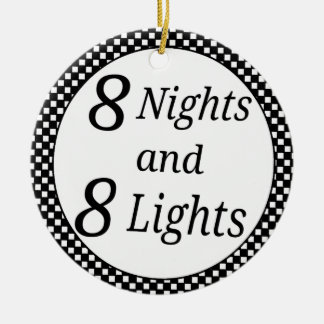 Rutiga Hanukkah Julgransprydnad Keramik