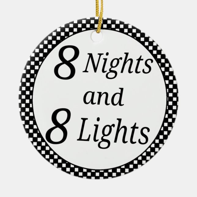 Rutiga Hanukkah Julgransprydnad Keramik (Framsidan)