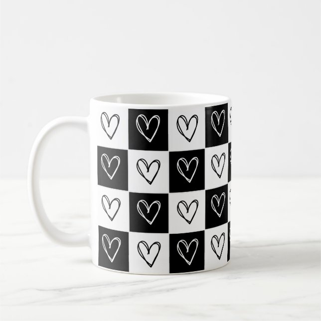 Rutiga Hjärtan Kaffemugg (Vänster)