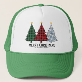 Rutiga julgranar Holiday Charm Trucker mössa Keps
