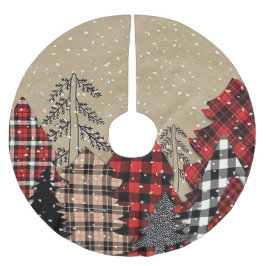 Rutiga julgranar julgransmatta borstad polyester