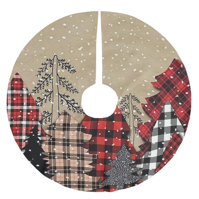 Rutiga julgranar julgransmatta borstad polyester (Framsidan)