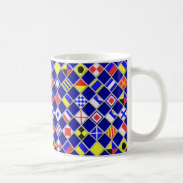 Rutiga nautiska signalflaggor dekoration kaffemugg