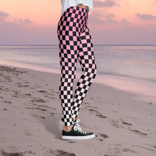 Rutiga rosa bleknade leggings