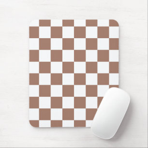 Rutiga rutor mocha brun vit geometrisk retro musmatta