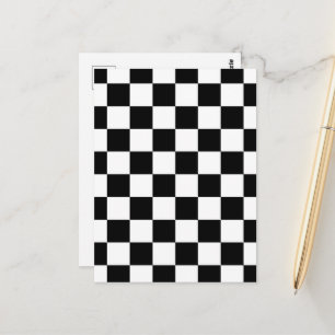 Rutiga rutor svart och vit geometrisk retro vykort