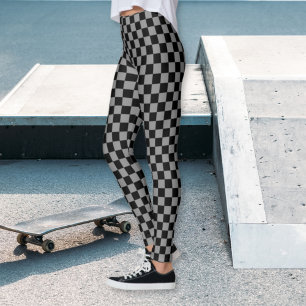 Rutiga svarta och grå leggings