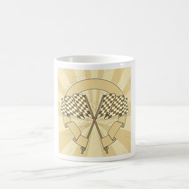Rutiga tävlingsflaggor Motorsport Mållinje Kaffemugg (Skapare uppladdad)