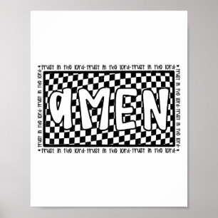 Rutigt Amen Vintage Jesus Bibelvers Kristet Poster