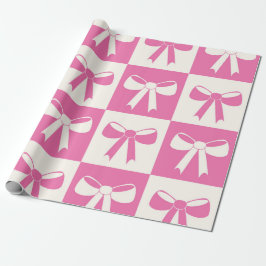 Rutigt Coquette Flickigt Rosa Slingor Mönster  Presentpapper