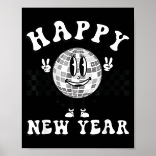 Rutigt Gott Nytt År 2026 Disco Ball Nyår Poster