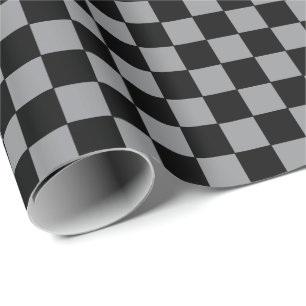Rutigt grått och svart presentpapper