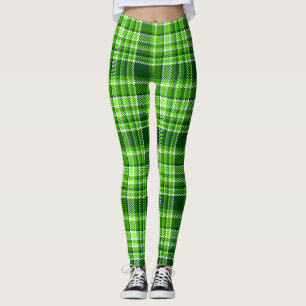 Rutigt grönt färgmönster leggings