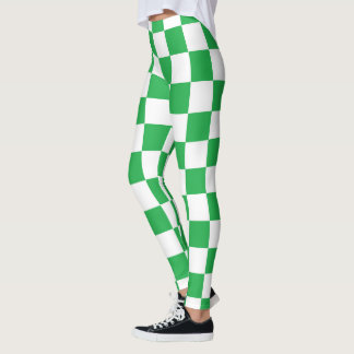 Rutigt grönt och vitt leggings