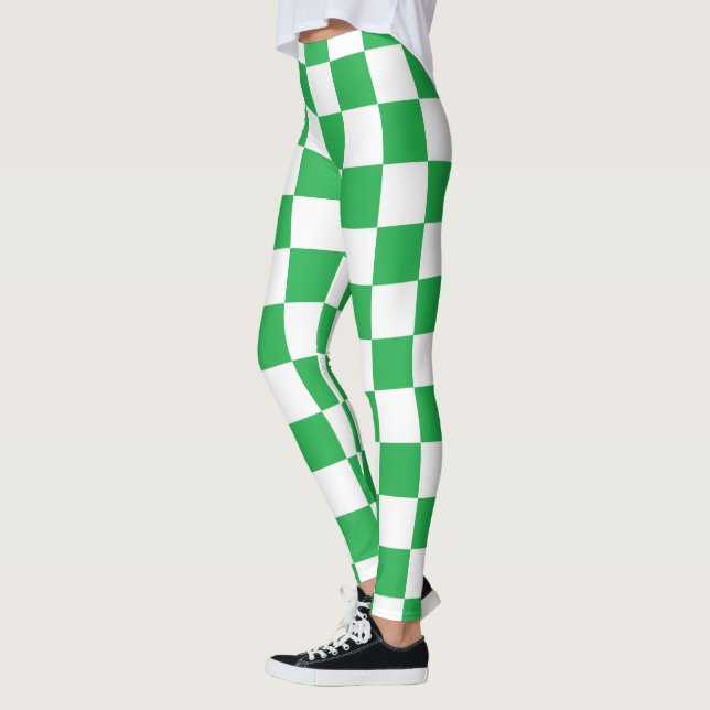 Rutigt grönt och vitt leggings (Vänster)