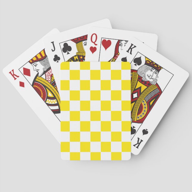 Rutigt gult och vitt casinokort (Baksidan)