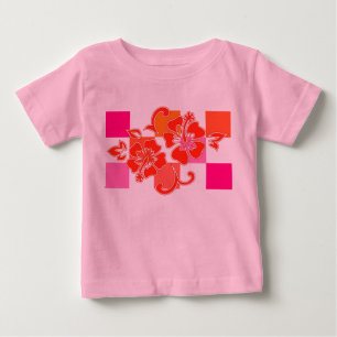 Rutigt Hibiskus Hawaiianskt Blommigt Tröja