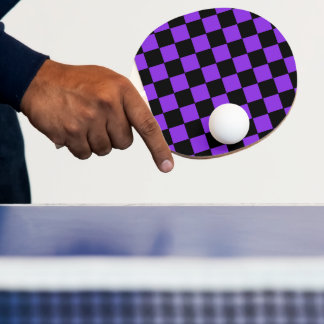 Rutigt lila och svart pingisracket