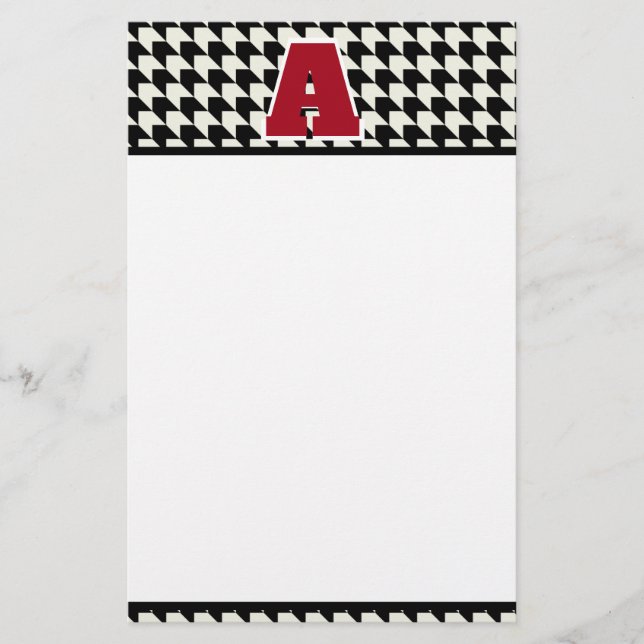 Rutigt monogram brevpapper (Framsida)