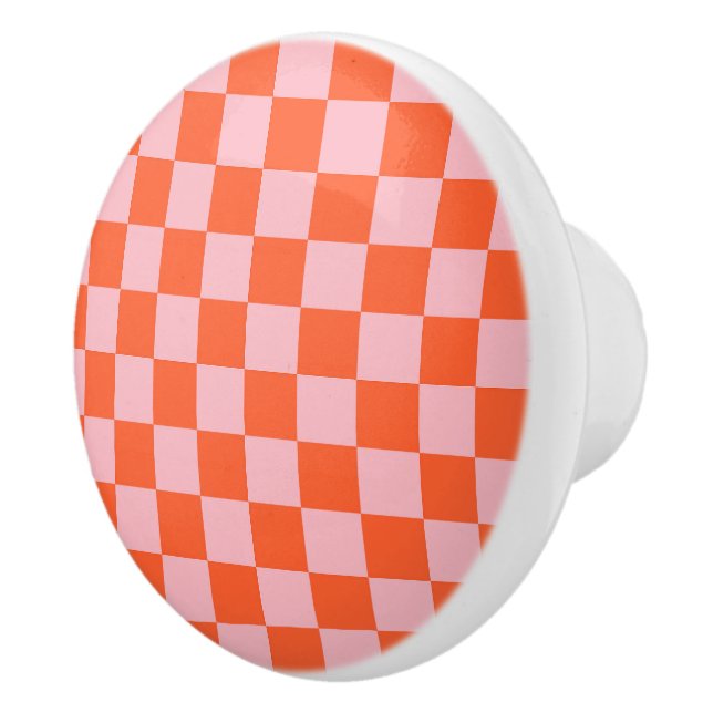 Rutigt mönster i orange och rosa knopp (Höger)