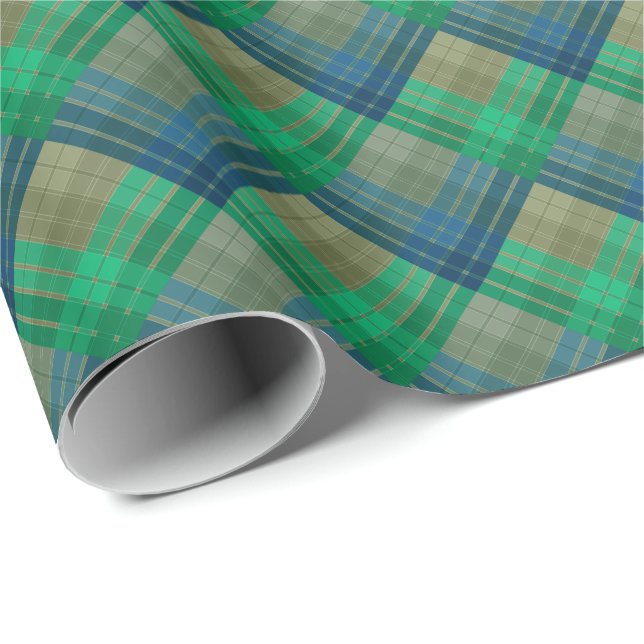 Rutigt mönster med sicksack-färgning presentpapper (Rullad Hörn)