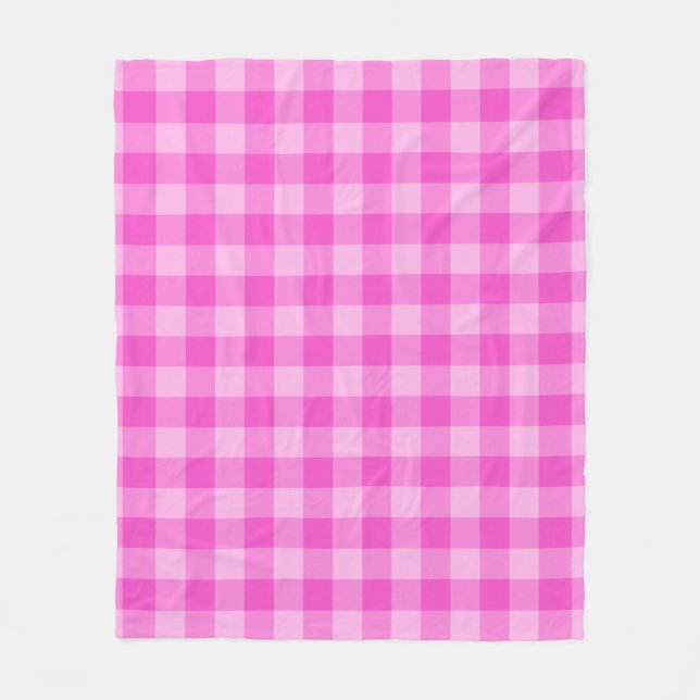 Rutigt rosa fyrkantigt sömlöst mönster  fleecefilt (Framsidan)