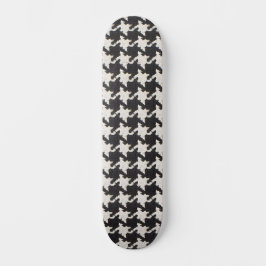 Rutigt svart vitt mönster mini skateboard bräda 18,5 cm