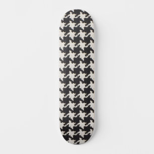 Rutigt svart vitt mönster mini skateboard bräda 18,5 cm