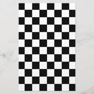Rutigt svartvitt brevpapper
