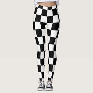 Rutigt svartvitt leggings