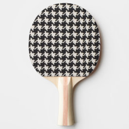 Rutigt svartvitt mönster pingisracket