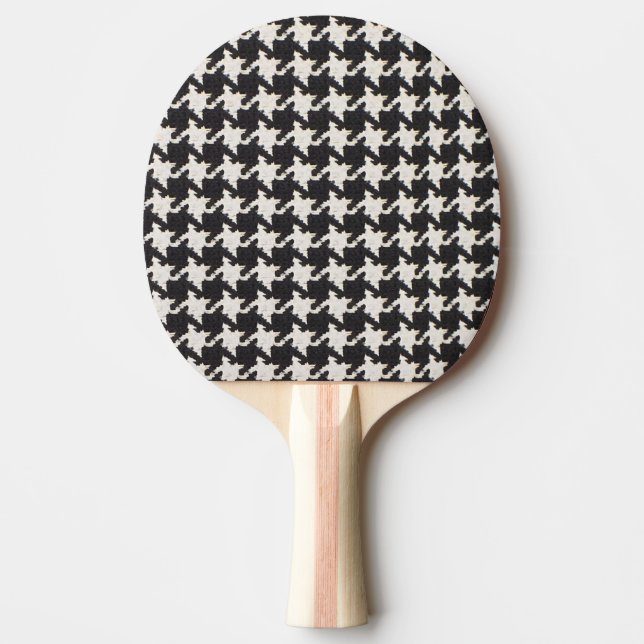 Rutigt svartvitt mönster pingisracket (Framsidan)
