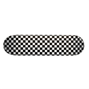 Rutigt svartvitt skateboard bräda 19,5 cm