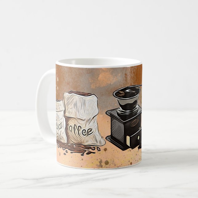 Rutkaffebönor av pub kaffemugg (Framsida vänster)