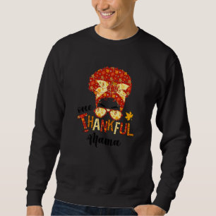 Rutkig tova En tacksam mamma Höst Autumn Thanksgiv Lång Ärmad Tröja