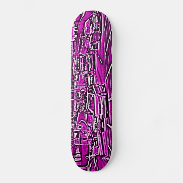 Rutknutpunkt i Magenta Skateboard Bräda 21,5 Cm (Framsida)