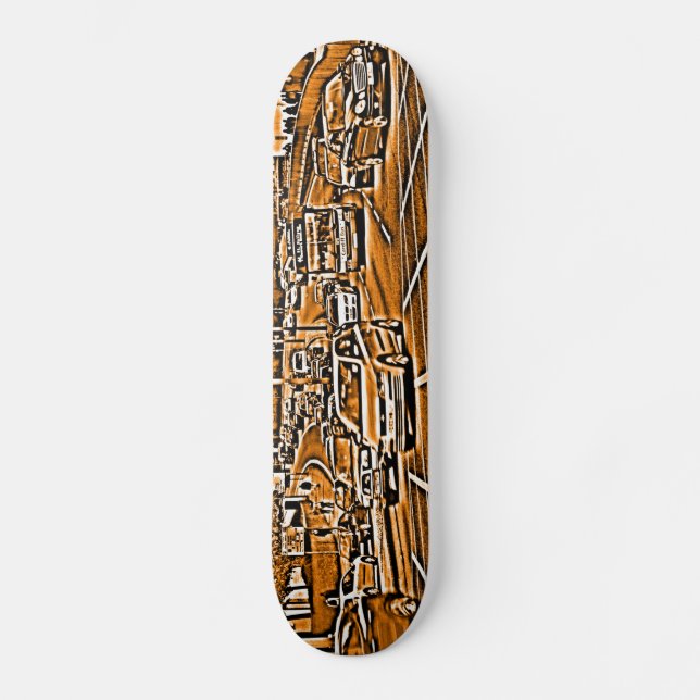 Rutknutpunkt i Orange Old School Skateboard Bräda 21,6 Cm (Framsida)