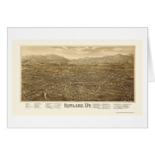 Rutland panorama- karta för VT - 1885 Hälsningskort